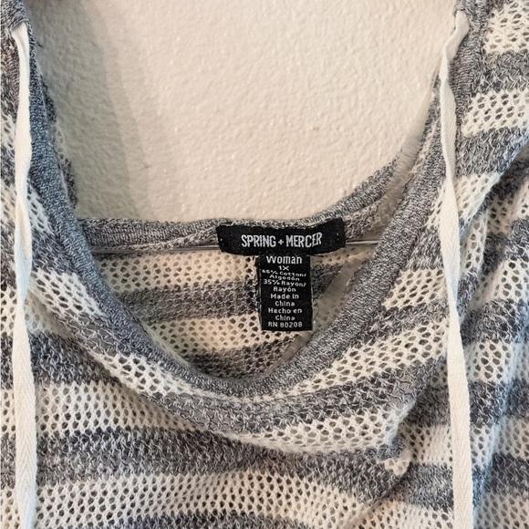 Gray and White Women's Cowl Neck Sweater - Picture 1 of 3